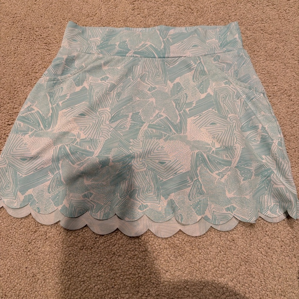 Garb brand girls scalloped blue and white tennis skirt sz 9/10